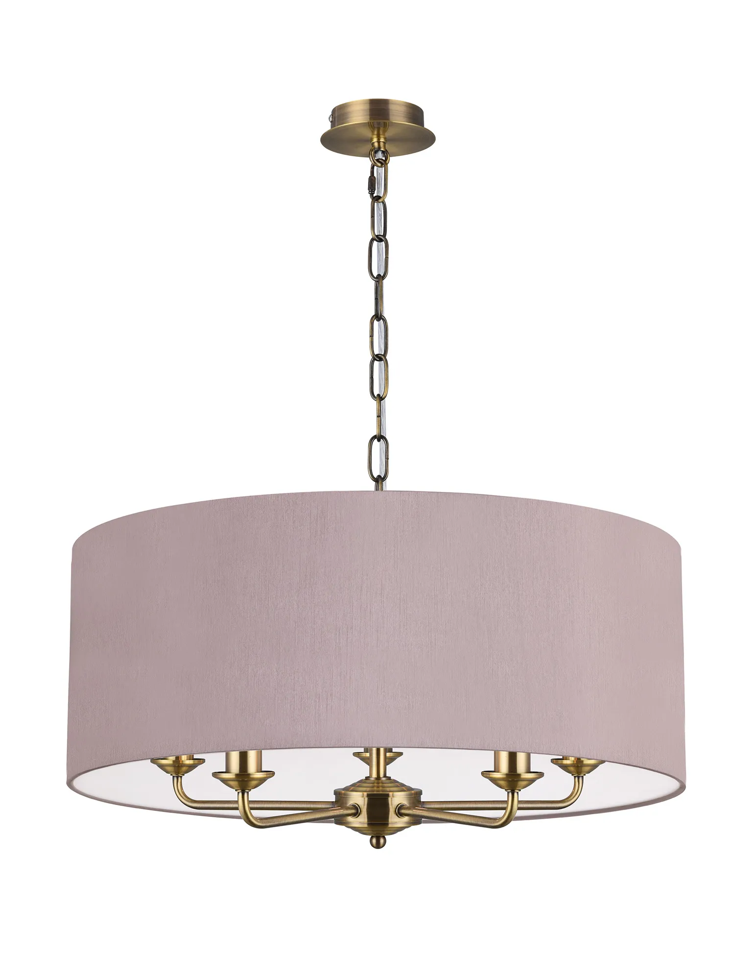 Banyan 60cm 5 Light Pendant Antique Brass; Taupe/Halo Gold DK0664  Deco Banyan AB TA